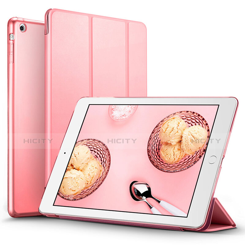 Coque Portefeuille Livre Cuir L01 pour Apple iPad Air Rose Plus