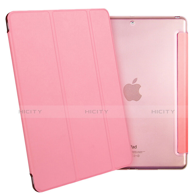 Coque Portefeuille Livre Cuir L01 pour Apple iPad Air Rose Plus