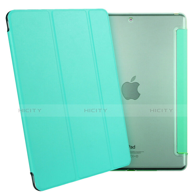 Coque Portefeuille Livre Cuir L01 pour Apple iPad Air Vert Plus