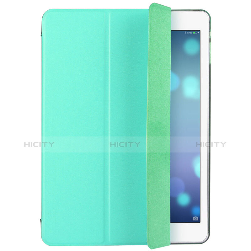 Coque Portefeuille Livre Cuir L01 pour Apple iPad Air Vert Plus
