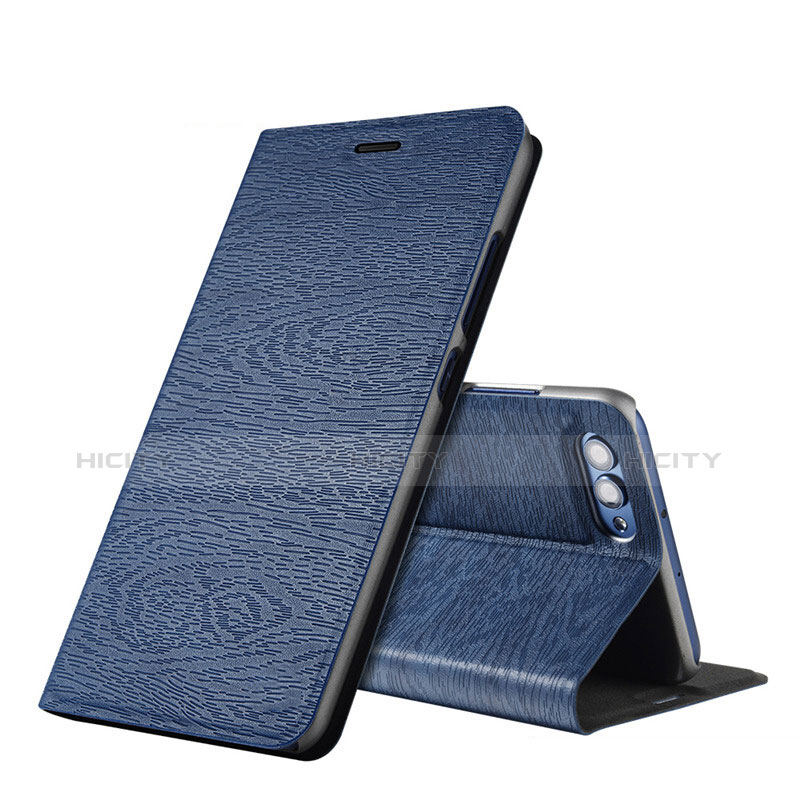 Coque Portefeuille Livre Cuir L01 pour Huawei Honor V10 Bleu Plus