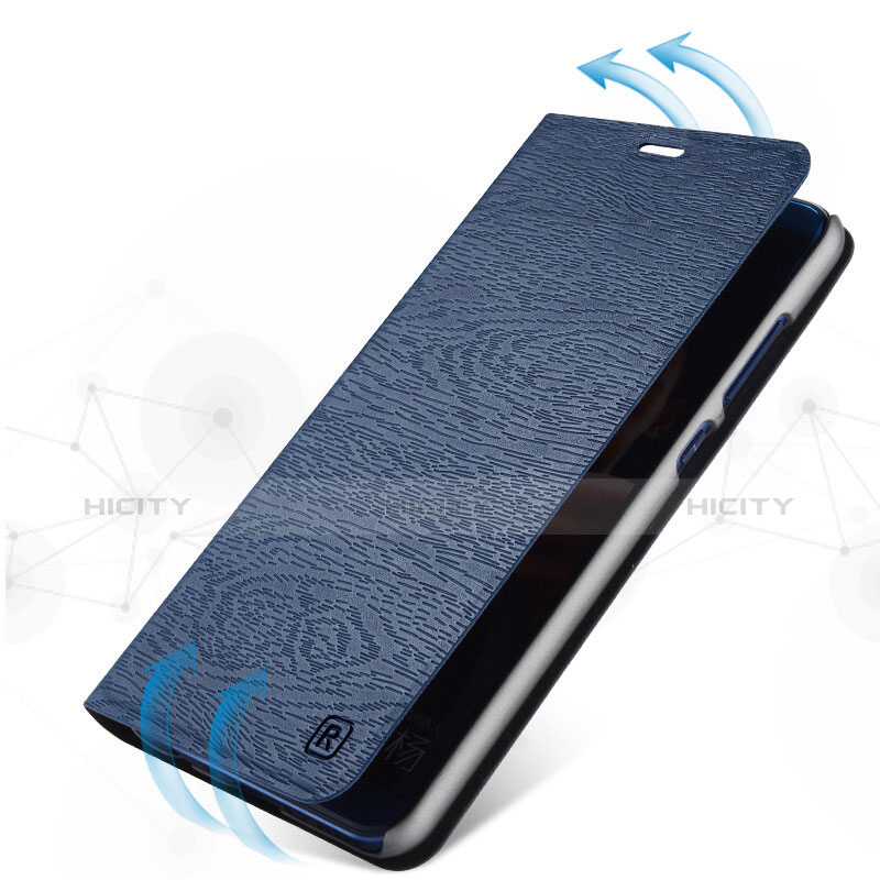 Coque Portefeuille Livre Cuir L01 pour Huawei Honor V10 Bleu Plus
