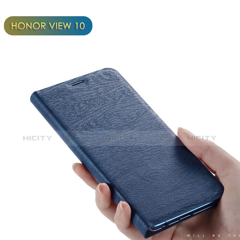 Coque Portefeuille Livre Cuir L01 pour Huawei Honor View 10 Bleu Plus