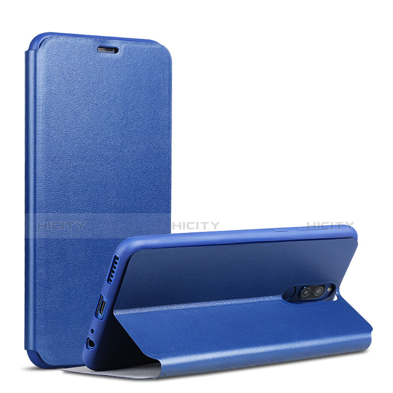 Coque Portefeuille Livre Cuir L01 pour Huawei Maimang 6 Bleu Plus