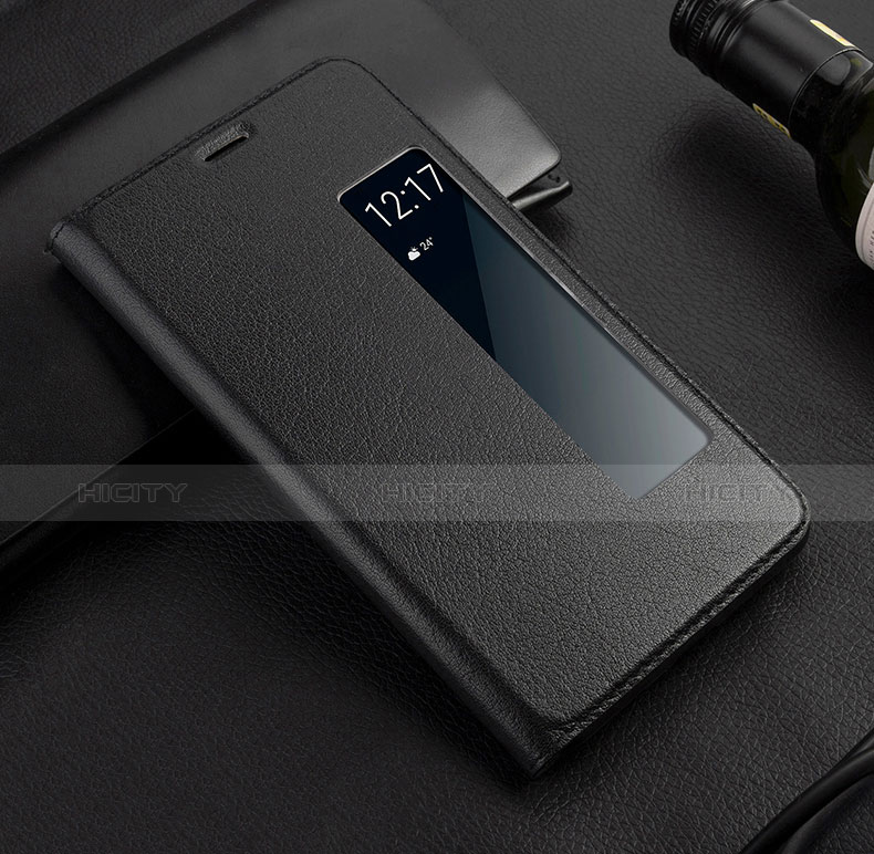 Coque Portefeuille Livre Cuir L01 pour Huawei Mate 10 Noir Plus