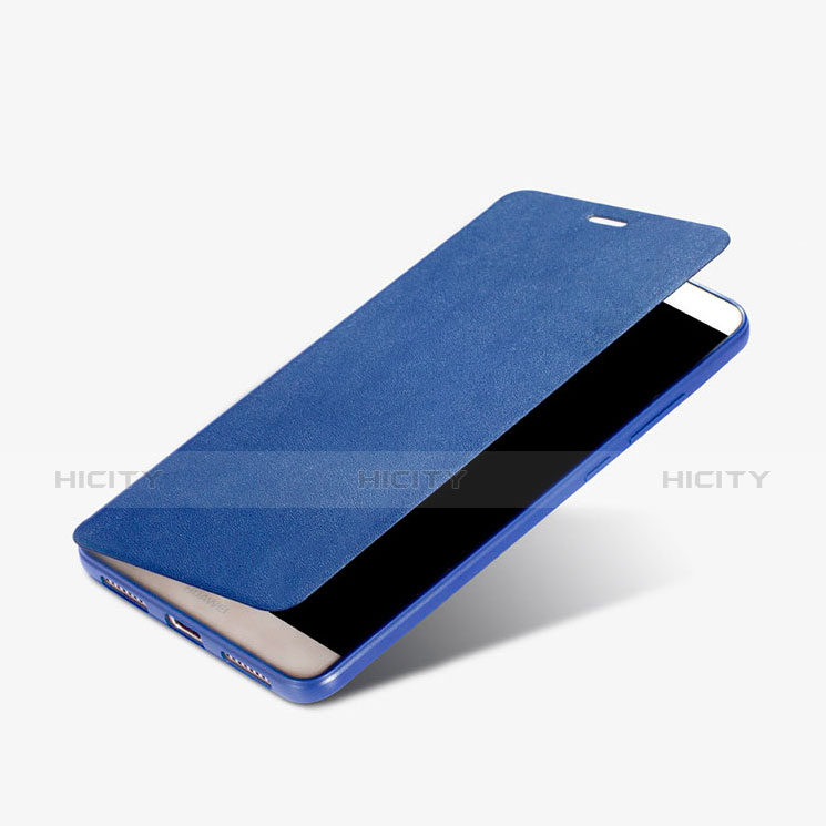 Coque Portefeuille Livre Cuir L01 pour Huawei Mate 9 Bleu Plus