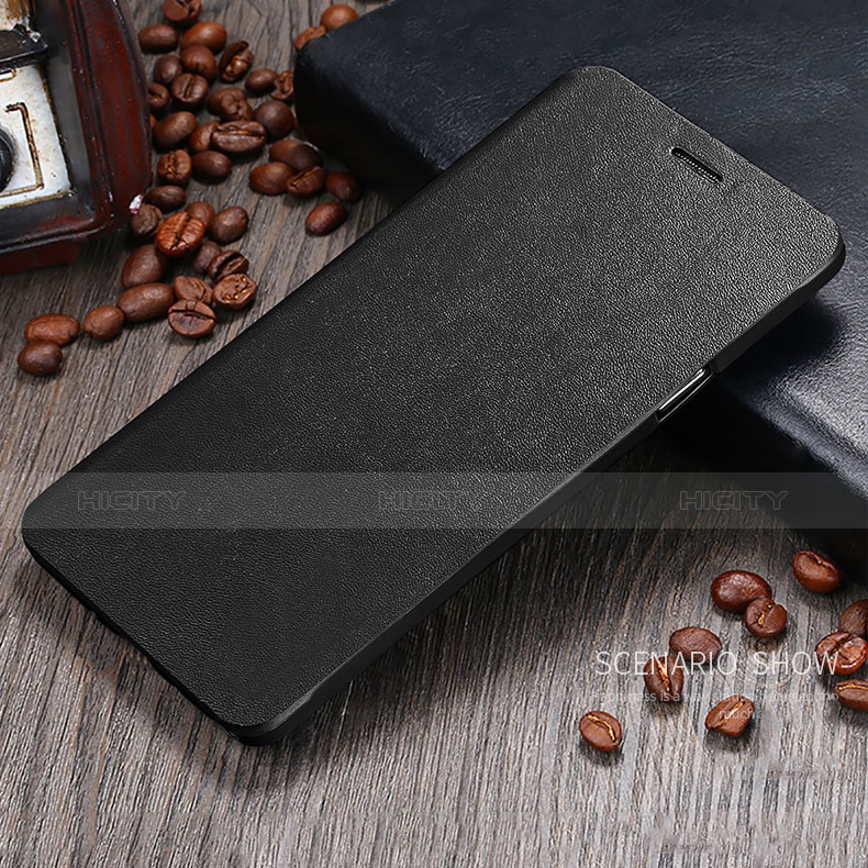 Coque Portefeuille Livre Cuir L01 pour Samsung Galaxy Note 4 SM-N910F Noir Plus