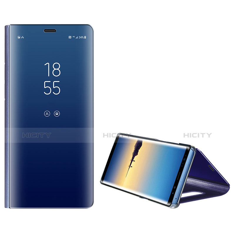 Coque Portefeuille Livre Cuir L01 pour Samsung Galaxy Note 8 Bleu Plus