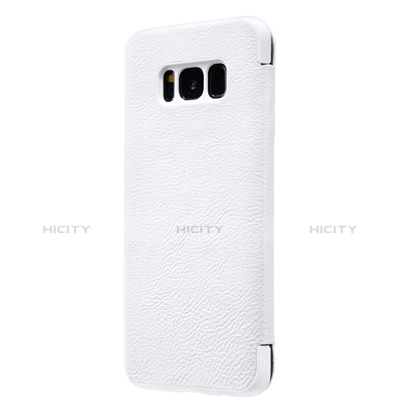 Coque Portefeuille Livre Cuir L01 pour Samsung Galaxy S8 Plus Blanc Plus