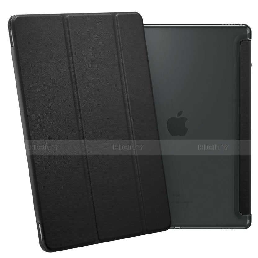 Coque Portefeuille Livre Cuir L02 pour Apple iPad Pro 12.9 Noir Plus