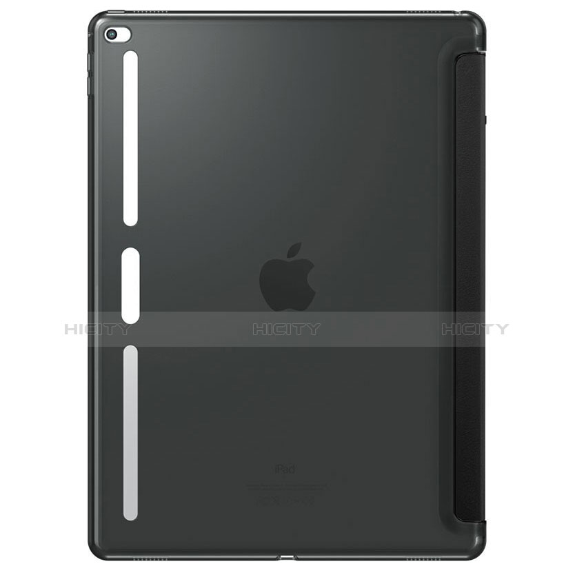 Coque Portefeuille Livre Cuir L02 pour Apple iPad Pro 12.9 Noir Plus