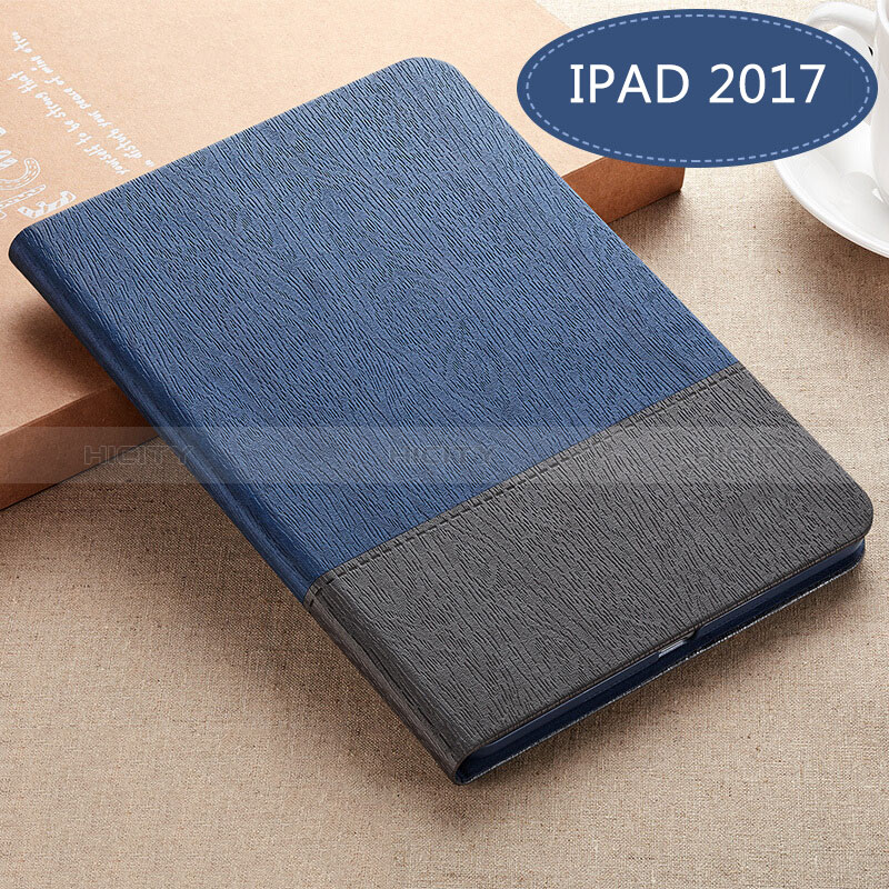 Coque Portefeuille Livre Cuir L02 pour Apple New iPad 9.7 (2018) Bleu Plus