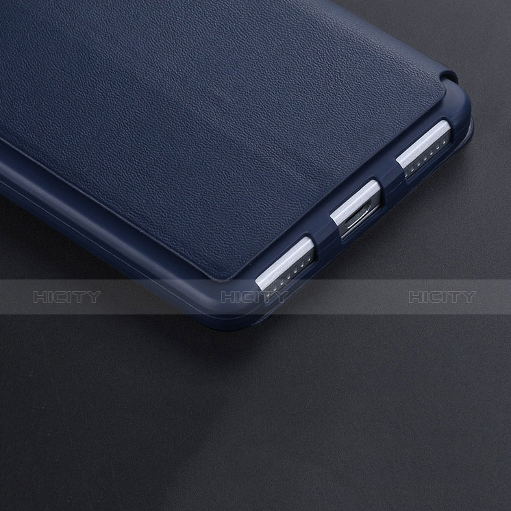 Coque Portefeuille Livre Cuir L02 pour Huawei Honor 7 Dual SIM Bleu Plus