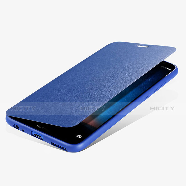 Coque Portefeuille Livre Cuir L02 pour Huawei Rhone Bleu Plus