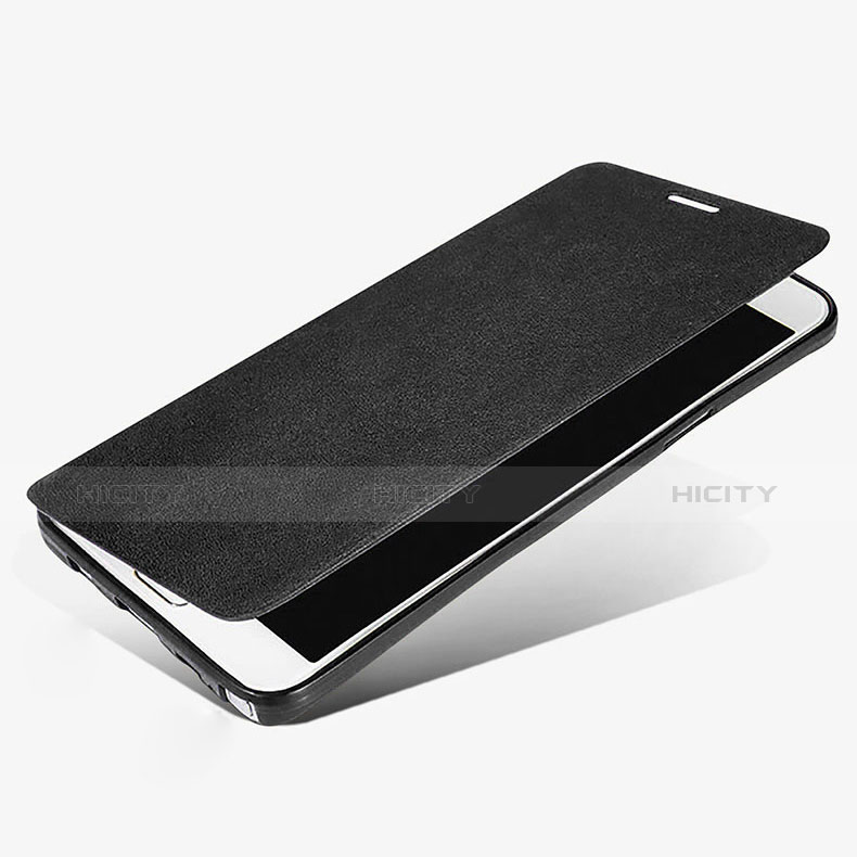 Coque Portefeuille Livre Cuir L02 pour Samsung Galaxy Note 5 N9200 N920 N920F Noir Plus