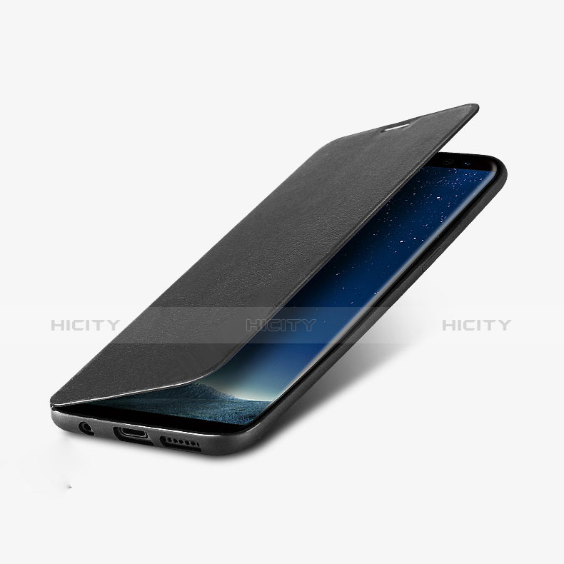 Coque Portefeuille Livre Cuir L02 pour Samsung Galaxy S8 Noir Plus