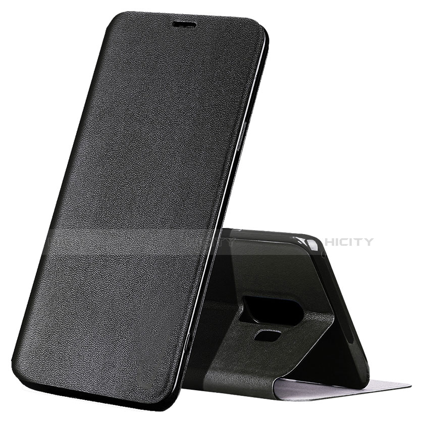 Coque Portefeuille Livre Cuir L02 pour Samsung Galaxy S9 Noir Plus