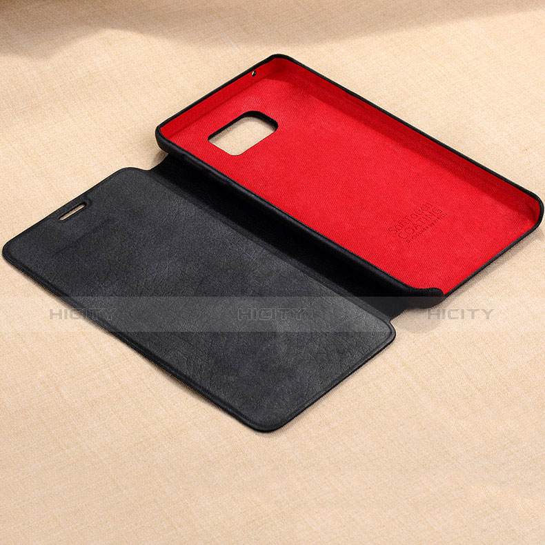 Coque Portefeuille Livre Cuir L03 pour Samsung Galaxy Note 5 N9200 N920 N920F Noir Plus