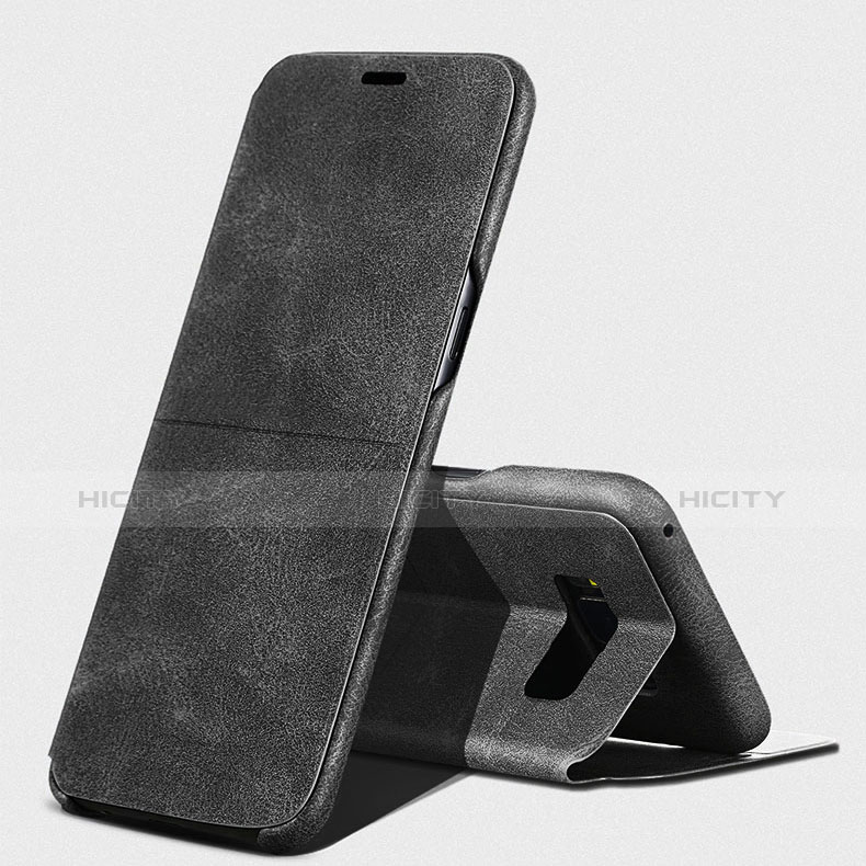 Coque Portefeuille Livre Cuir L03 pour Samsung Galaxy S8 Plus Noir Plus