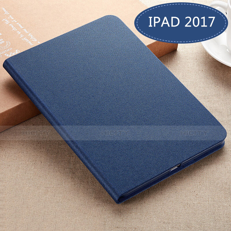 Coque Portefeuille Livre Cuir L04 pour Apple New iPad 9.7 (2017) Bleu Plus