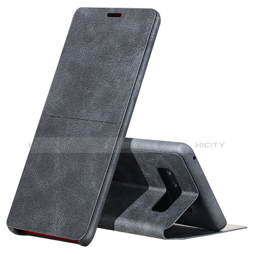 Coque Portefeuille Livre Cuir L04 pour Samsung Galaxy Note 8 Duos N950F Noir Plus