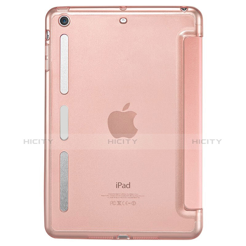 Coque Portefeuille Livre Cuir L05 pour Apple iPad Mini 2 Or Rose Plus