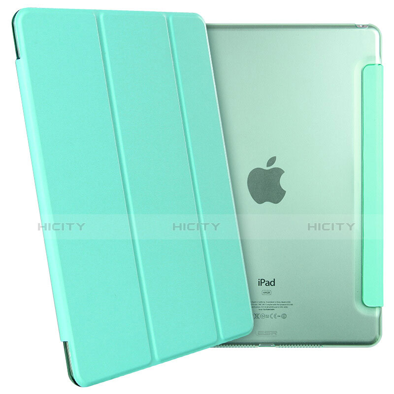 Coque Portefeuille Livre Cuir L05 pour Apple iPad Mini 4 Vert Plus