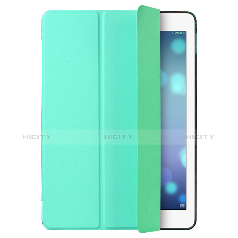 Coque Portefeuille Livre Cuir L05 pour Apple iPad Mini 4 Vert Plus