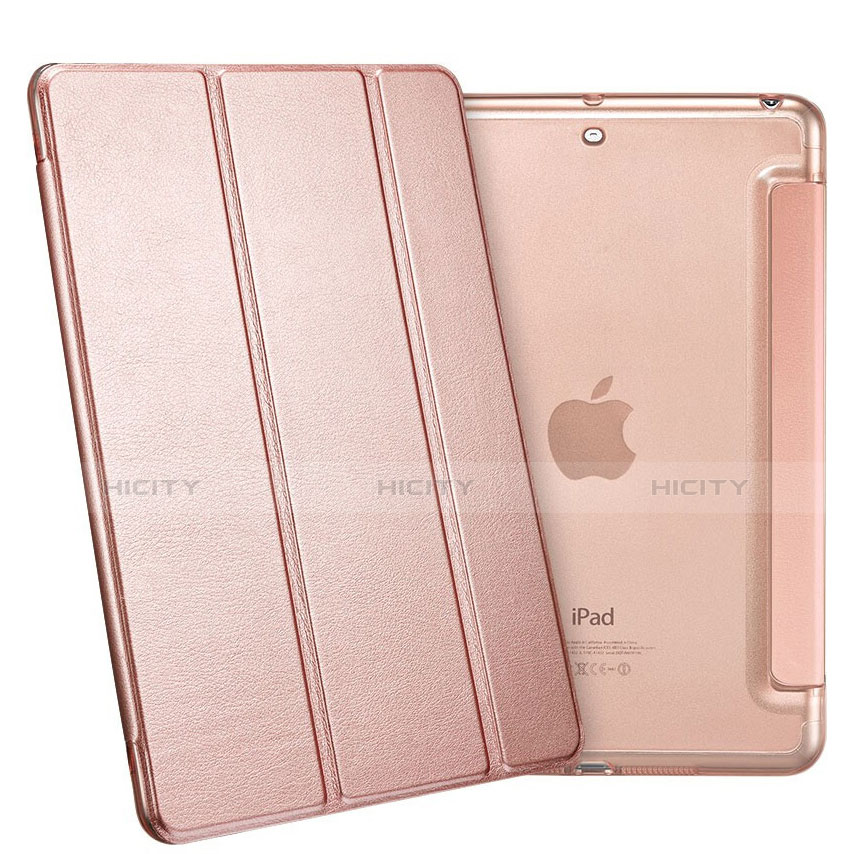 Coque Portefeuille Livre Cuir L05 pour Apple iPad Mini Or Rose Plus