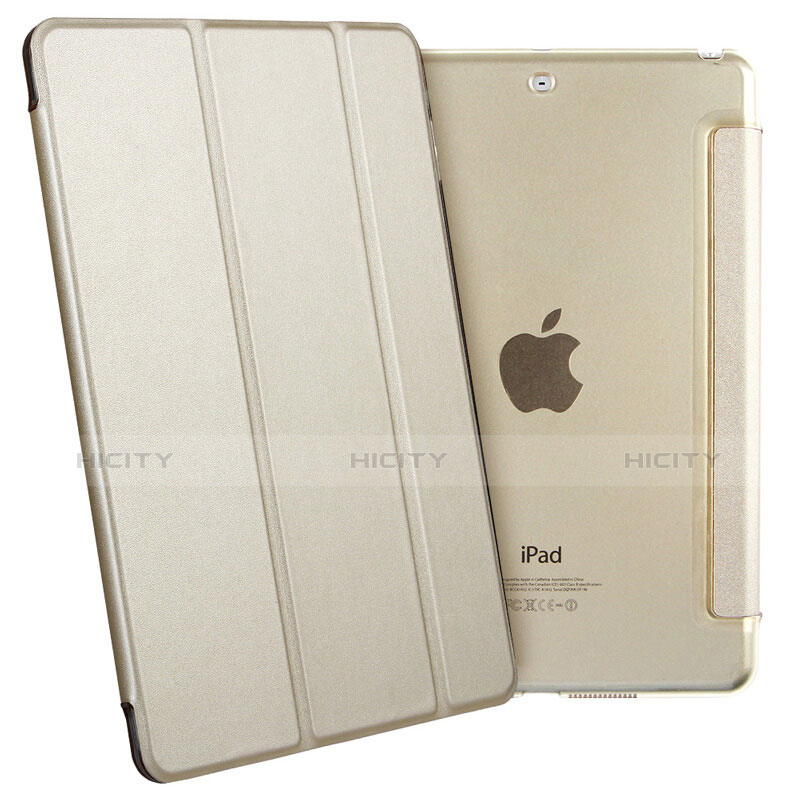 Coque Portefeuille Livre Cuir L06 pour Apple iPad Mini 2 Or Plus