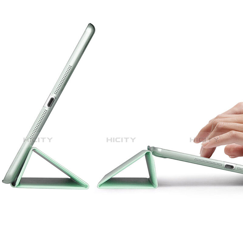 Coque Portefeuille Livre Cuir L06 pour Apple iPad Mini 2 Vert Plus