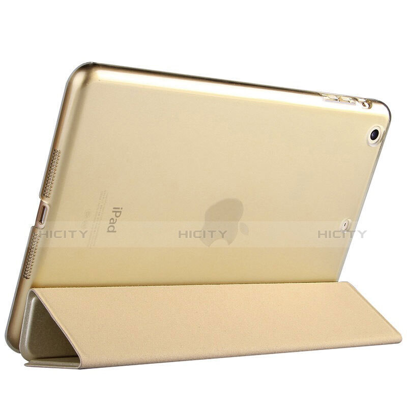 Coque Portefeuille Livre Cuir L06 pour Apple iPad Mini 3 Or Plus