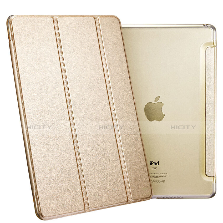 Coque Portefeuille Livre Cuir L06 pour Apple iPad Mini 4 Or Plus