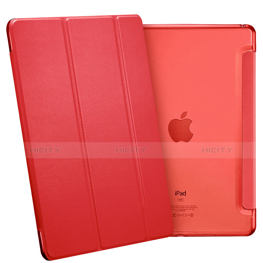 Coque Portefeuille Livre Cuir L06 pour Apple iPad Mini 4 Rouge Plus