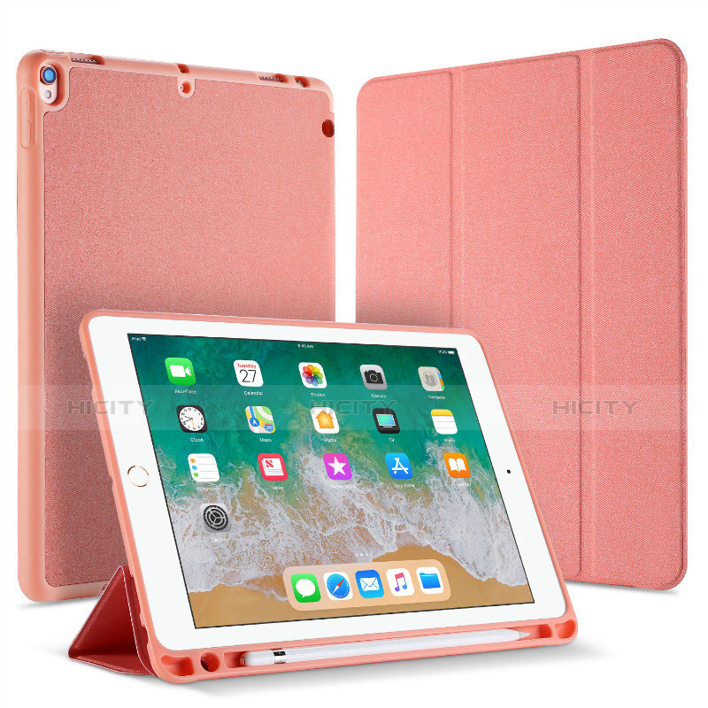 Coque Portefeuille Livre Cuir L07 pour Apple iPad Pro 10.5 Or Rose Plus