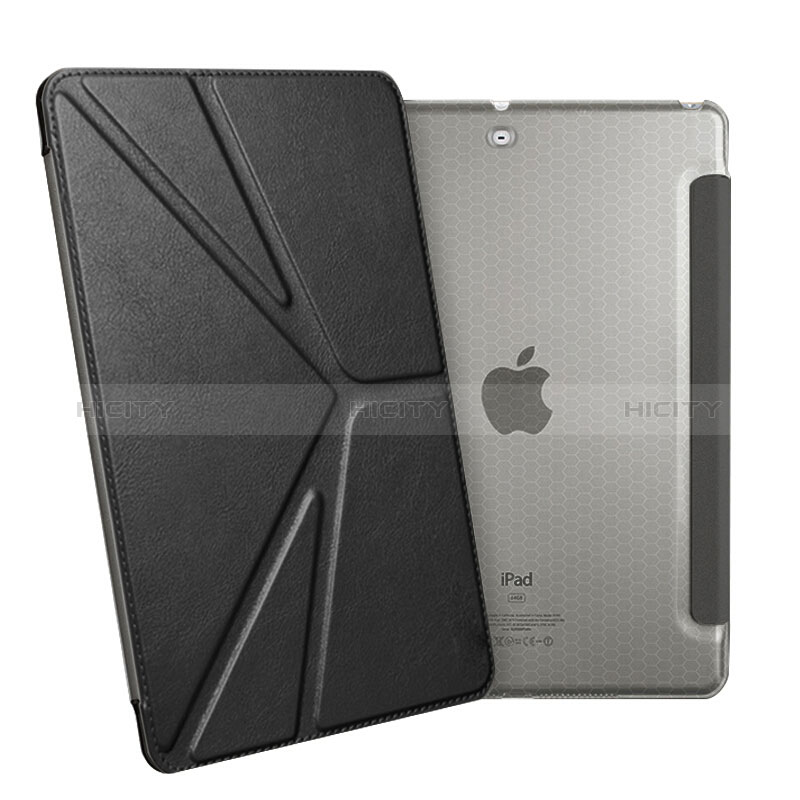 Coque Portefeuille Livre Cuir L08 pour Apple New iPad 9.7 (2018) Noir Plus