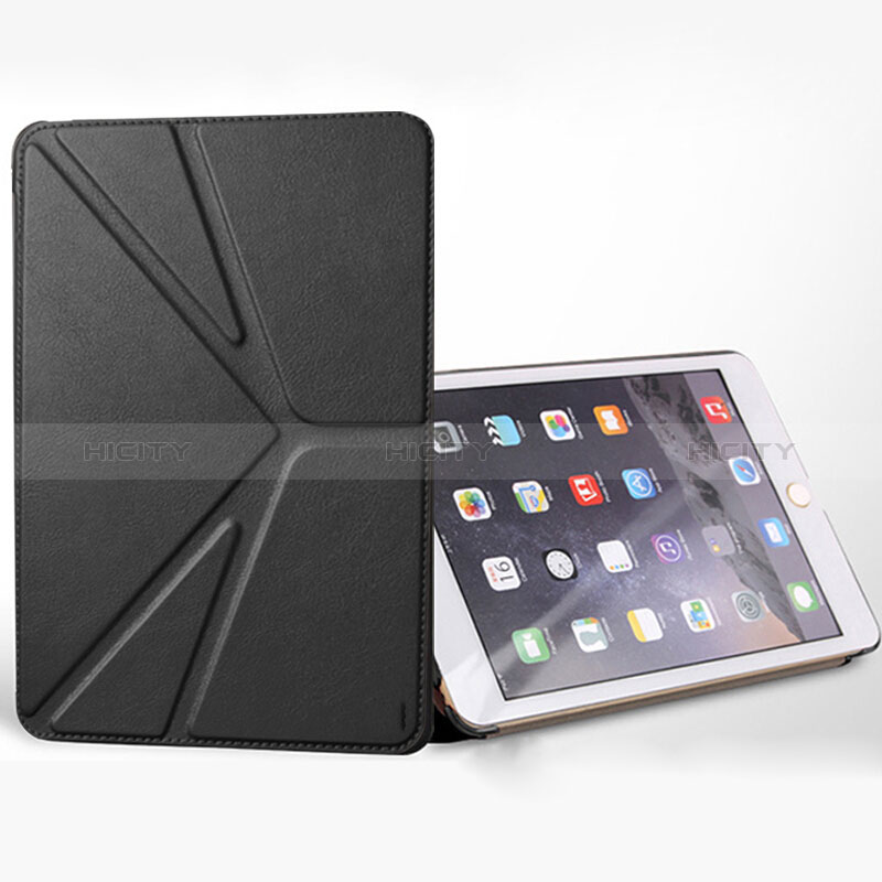 Coque Portefeuille Livre Cuir L08 pour Apple New iPad 9.7 (2018) Noir Plus