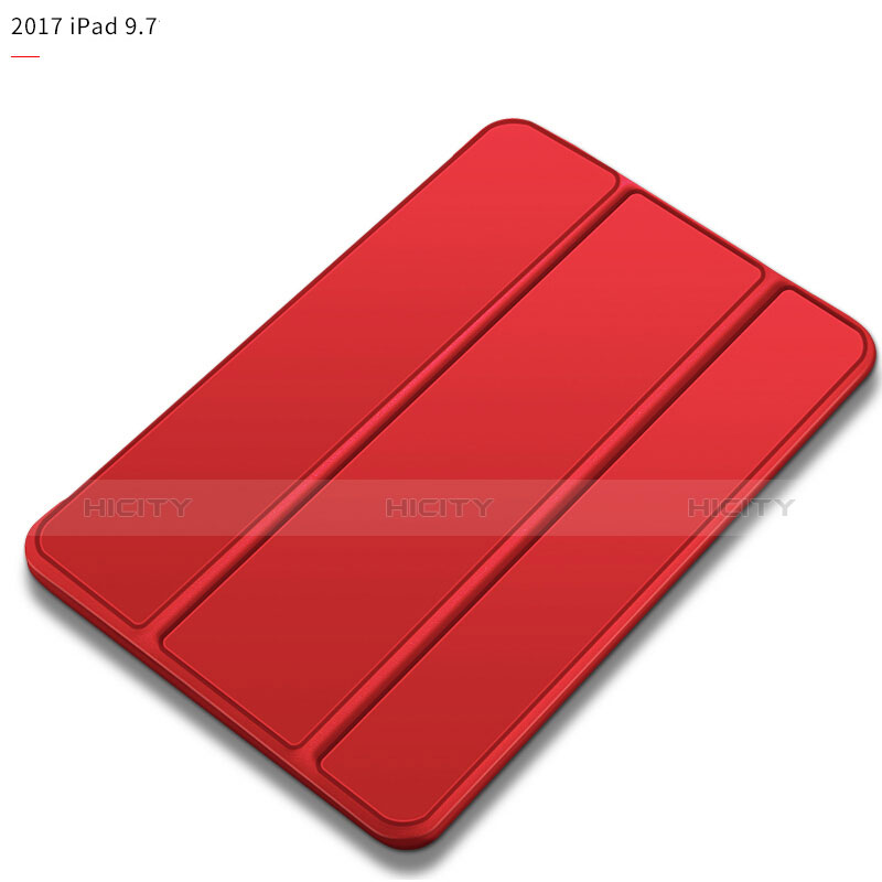 Coque Portefeuille Livre Cuir L09 pour Apple New iPad 9.7 (2017) Rouge Plus