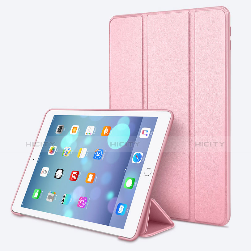 Coque Portefeuille Livre Cuir L11 pour Apple New iPad 9.7 (2017) Or Rose Plus