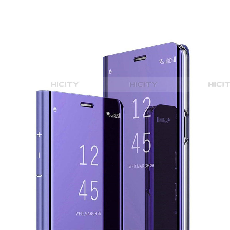 Coque Portefeuille Livre Cuir Miroir Housse Etui Clapet L01 pour Huawei Mate 30 Lite Violet Plus