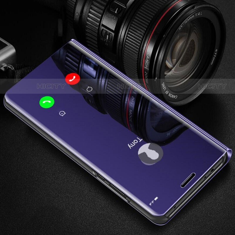 Coque Portefeuille Livre Cuir Miroir Housse Etui Clapet L01 pour Huawei Mate 40E Pro 4G Violet Plus