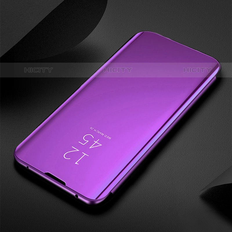 Coque Portefeuille Livre Cuir Miroir Housse Etui Clapet L01 pour Oppo Find X5 Pro 5G Violet Plus