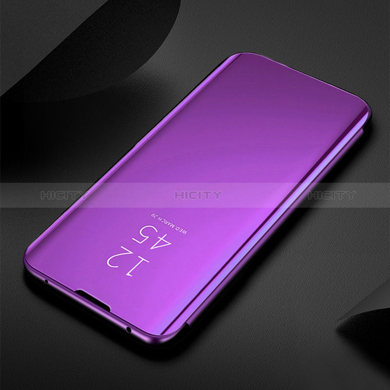 Coque Portefeuille Livre Cuir Miroir Housse Etui Clapet L01 pour Samsung Galaxy A50S Violet Plus