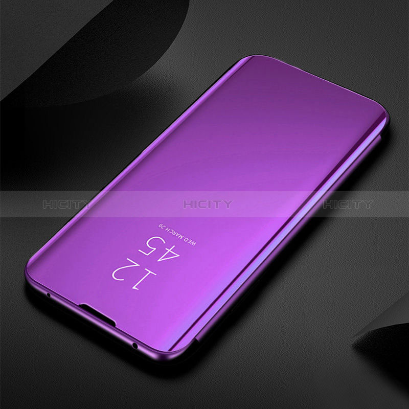 Coque Portefeuille Livre Cuir Miroir Housse Etui Clapet L01 pour Samsung Galaxy A71 4G A715 Violet Plus