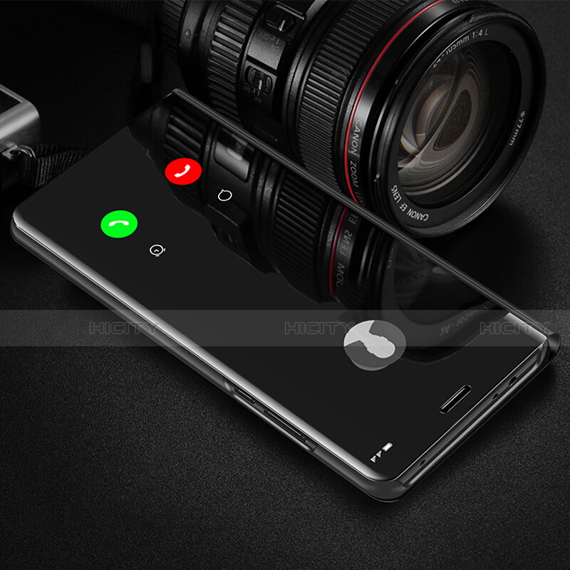 Coque Portefeuille Livre Cuir Miroir Housse Etui Clapet L01 pour Xiaomi Redmi 9A Noir Plus