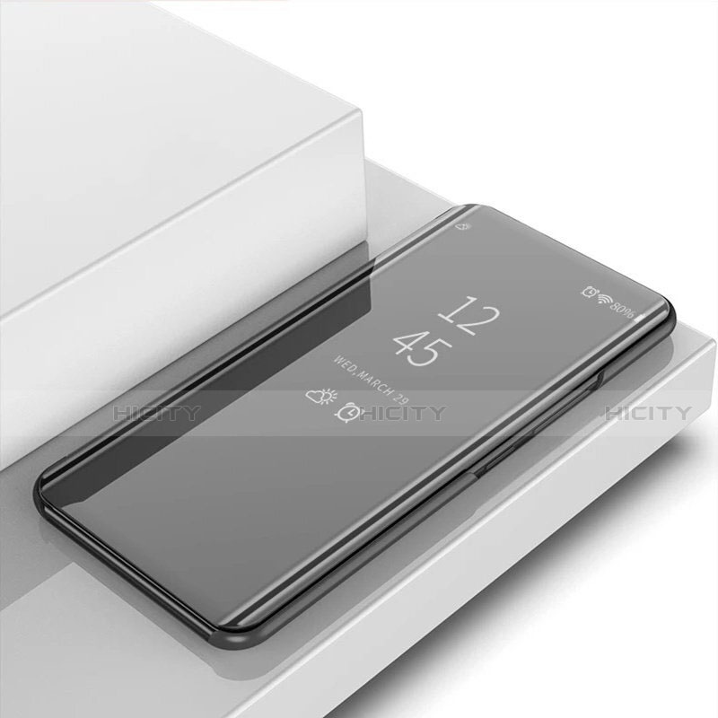 Coque Portefeuille Livre Cuir Miroir Housse Etui Clapet L01 pour Xiaomi Redmi Note 9 Noir Plus