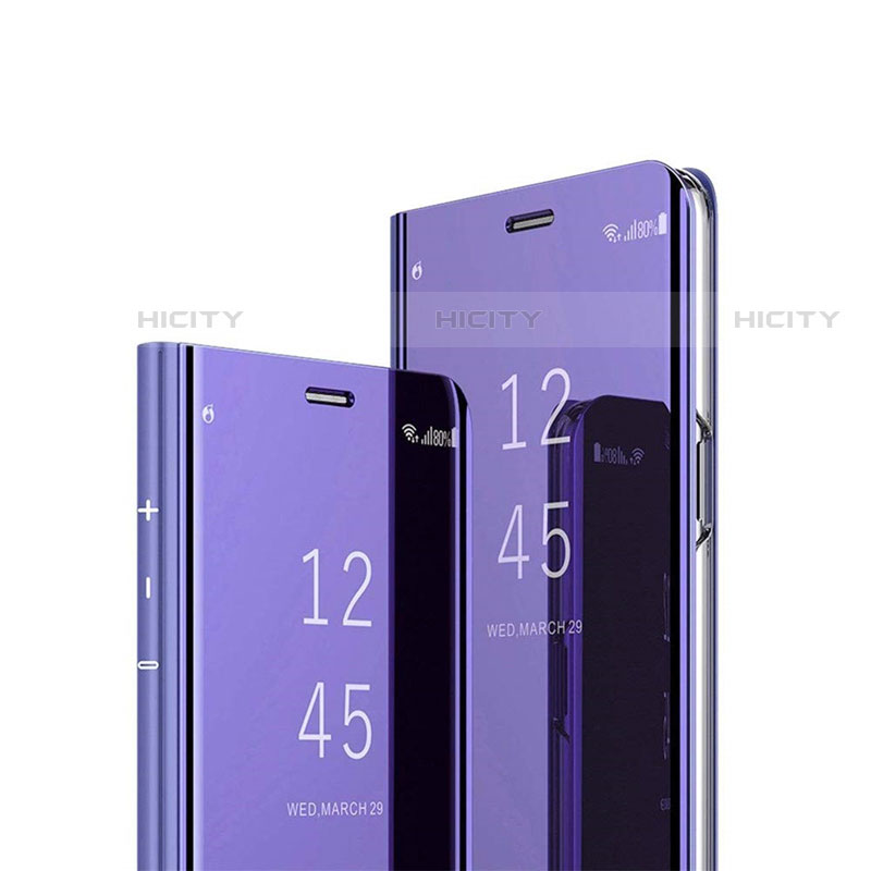 Coque Portefeuille Livre Cuir Miroir Housse Etui Clapet L02 pour Huawei Mate 40 Pro Violet Plus