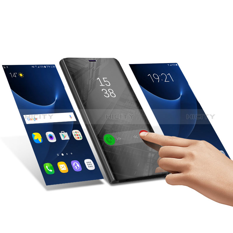 Coque Portefeuille Livre Cuir Miroir Housse Etui Clapet L02 pour Samsung Galaxy A50S Plus