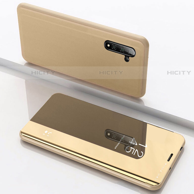 Coque Portefeuille Livre Cuir Miroir Housse Etui Clapet L02 pour Samsung Galaxy Note 10 5G Or Plus