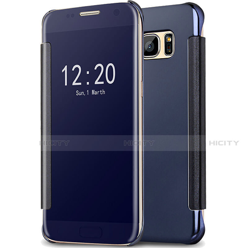 Coque Portefeuille Livre Cuir Miroir Housse Etui Clapet L02 pour Samsung Galaxy S7 Edge G935F Plus